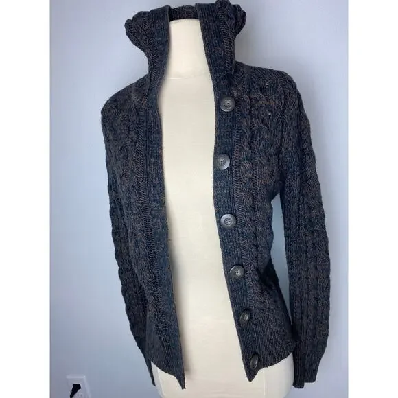 Caslon Sz Med Wmn Cable Knit Fisherman Sweater, button up, hoodie, fishermancore - Picture 5 of 6